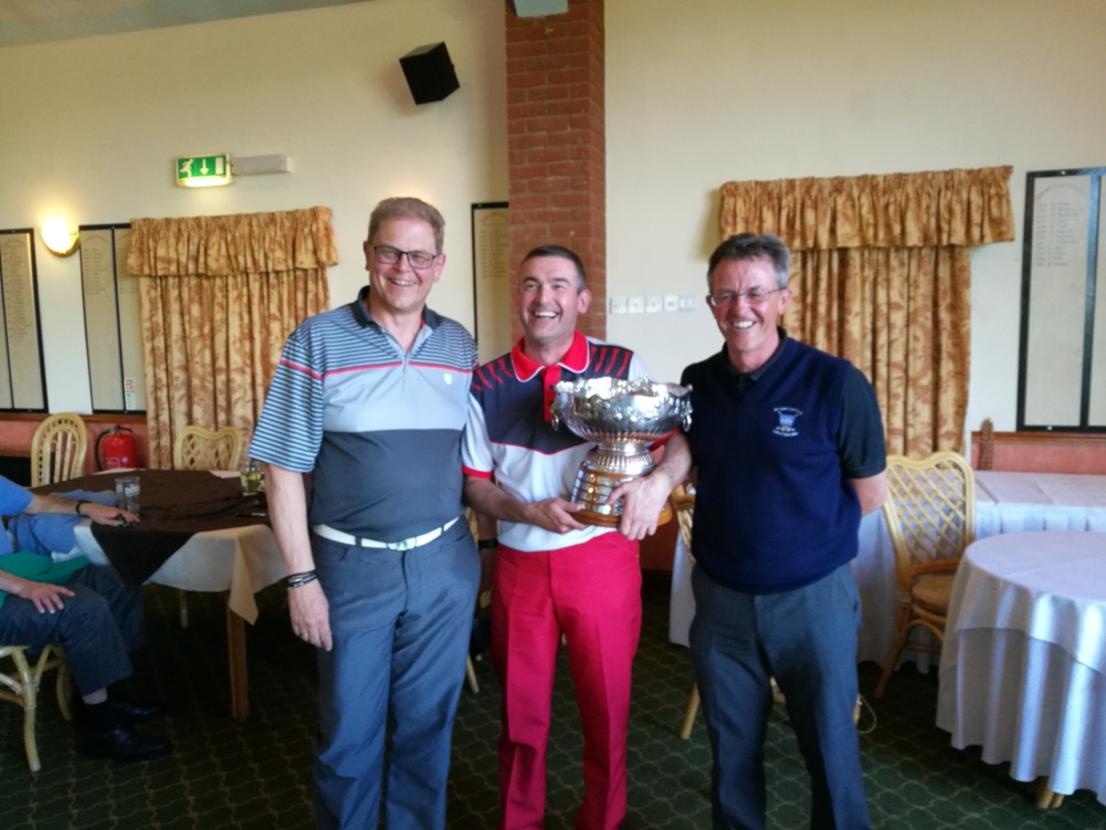 Andy and Martyn being presented with Trophy by Steve Beevers